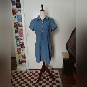 90s Collared Denim Dress